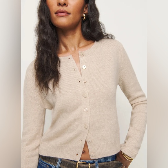 Reformation Clara Cashmere Crew Cardigan - Picture 2 of 10